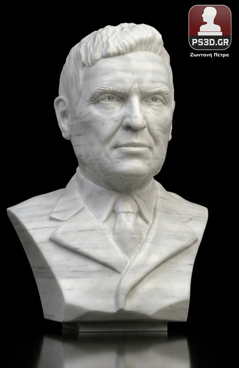 Μαρμαρογλυπτική | PS3D Portrait Sculpture Αγάλματα · Μαρμάρινα γλυπτά · Έργα τέχνης · Προτομές σε φυσικό μάρμαρο Δημιουργούμε μαρμάρινες προτομές & μαρμάρινα αγάλματα από φωτογραφίες. PS3D Portrait Sculpture WWW.PS3D.GR Custom Sculpture by Photo | Marble Head Bust  Works of art and busts in natural marble. We create marble portrait sculptures & busts from your photographs.