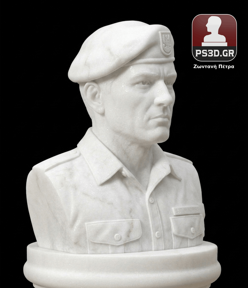 Μαρμαρογλυπτική | PS3D Portrait Sculpture Αγάλματα · Μαρμάρινα γλυπτά · Έργα τέχνης · Προτομές σε φυσικό μάρμαρο Δημιουργούμε μαρμάρινες προτομές & μαρμάρινα αγάλματα από φωτογραφίες. PS3D Portrait Sculpture WWW.PS3D.GR Custom Sculpture by Photo | Marble Head Bust  Works of art and busts in natural marble. We create marble portrait sculptures & busts from your photographs.